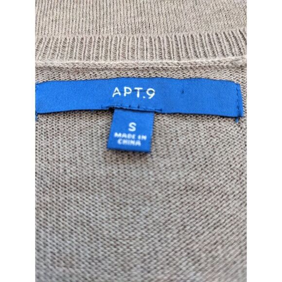 Apt. 9 Khaki Sweater Tunic Size Small Light Brown V-neck Sweater - Picture 5 of 7